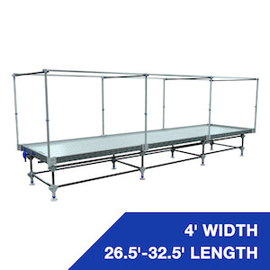 Wachsen 4' Rolling Bench 26.5'-32.5' Length With Complete Trellis Setup