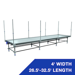 Wachsen 4' Rolling Bench 26.5'-32.5' Length With Vertical Trellis