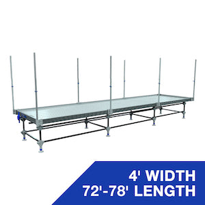 Wachsen 4' Rolling Bench 72'-78' Length with Vertical Trellis Support Only