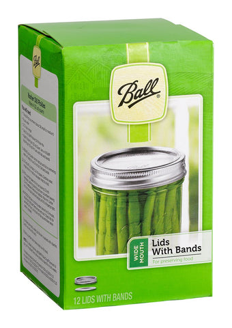 Ball Jar Wide Mouth Lids & Bands, pack of 12