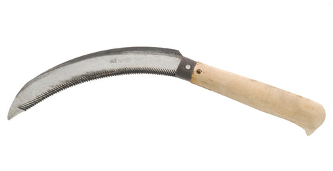 Serrated 6.5” blade, notched handle