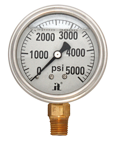 Glycerin Liquid Filled Pressure Gauge, 0 – 5000 psi