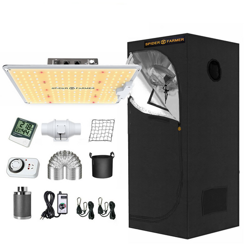 SF1000 LED Grow Light Full Spectrum+70x70x160cm Grow Tent Kits Carbon – Grow It Depot