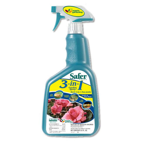 Safer 3-in-1 Garden Spray RTU, 1 qt