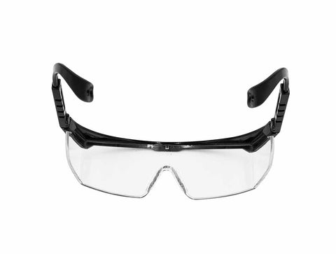 Wrap-around Safety Glasses w/Amber Lens, UV-coating, adjustable temples