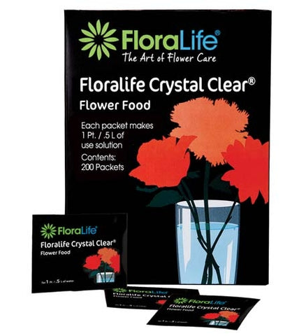 FLORALIFE CRYSTAL CLEAR FLOWER FOOD 300, 1PT/.5L PACKET, 200/PK, 6PK/CASE