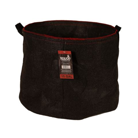SEQUOIA - 15 Gallon Black w/ Handles - Red Thread/Dark Grey Fabric - Case of 40