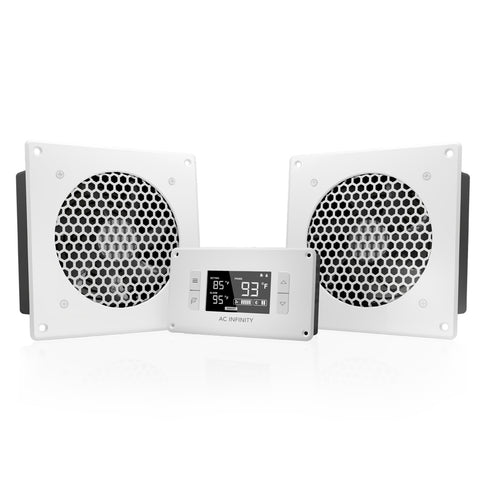 AIRPLATE T8 White (PRO) - Two 6" Single Fans /w Therm. Con.