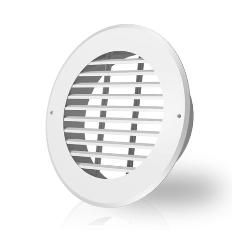 Metal Duct Grille 8 - White, Wall-Mount Grille for 8" Duct Fan