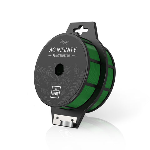 AC INFINITY, GREEN TWIST TIES WITH BUILT-IN CUTTER, 100M