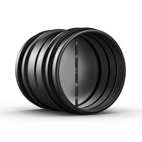 Backdraft Damper 8 - Ducting Insert 8" Black Galvanized Steel