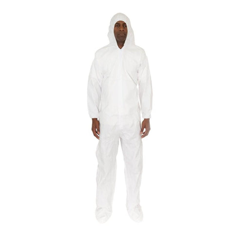Enviroguard Clean Processed Coverall with Hood & Boots, Tunnelized Elastic Wrists & Back, Serged Seams, Individually Packed - 3XL - Case of 25