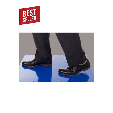 Enviroguard Floor Protection Tacky Mat, Blue, with Adhesive, 24" x 30", 30 sheets/pad, 4 pads/carton, 10 cartons/case