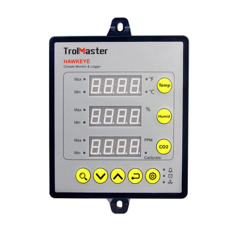 TrolMaster - Legacy Hawkeye 3-in-1 Monitor & Logger (Temp/Humid/CO2) Sensor, Ethernet Adapter, Free Smartphone App