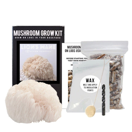 North Spore Organic Lion's Mane Mushroom Outdoor Log Growing Kit