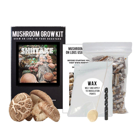 North Spore Organic Shiitake Mushroom Outdoor Log Kit