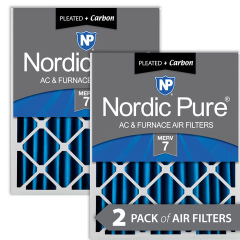 18x24x4 (3 5/8) Pleated Air Filters MERV 7 Plus Carbon 2 Pack