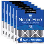 16x36x1 Exact MERV 12 Plus Carbon AC Furnace Filters 6 Pack