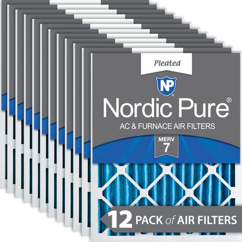 18x25x2 Pleated MERV 7 Air Filters 12 Pack