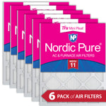 14x25x1 Nordic Pure Tru Mini Pleat MERV 11 AC Furnace Air Filters 6 Pack