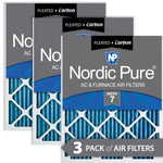 24x30x1 Pleated Air Filters MERV 7 Plus Carbon 3 Pack