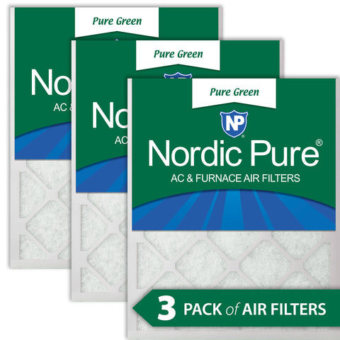 12x20x1 Pure Green Eco-Friendly AC Furnace Air Filters 3 Pack