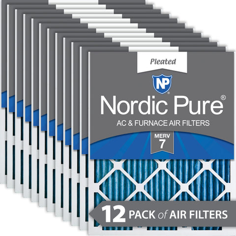 20x25x1 Pleated MERV 7 Air Filters 12 Pack