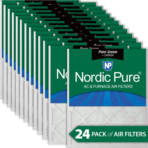 10x10x1 Pure Green Plus Carbon Eco-Friendly AC Furnace Air Filters 24 Pack
