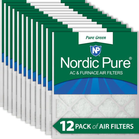 16x20x1 Pure Green Eco-Friendly AC Furnace Air Filters 12 Pack
