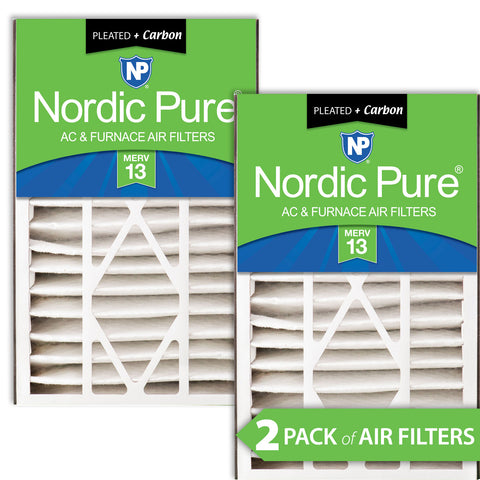 Air Bear 16x25x5 (4 7/8) Air Filter Replacement MERV 13 Plus Carbon 2 Pack