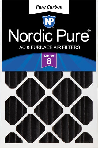 18x24x4 (3 5/8) Pure Carbon Pleated Odor Reduction Merv 8 Furnace Filter 1 Pack