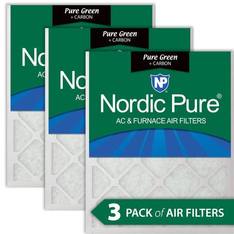 10x10x1 Pure Green Plus Carbon Eco-Friendly AC Furnace Air Filters 3 Pack