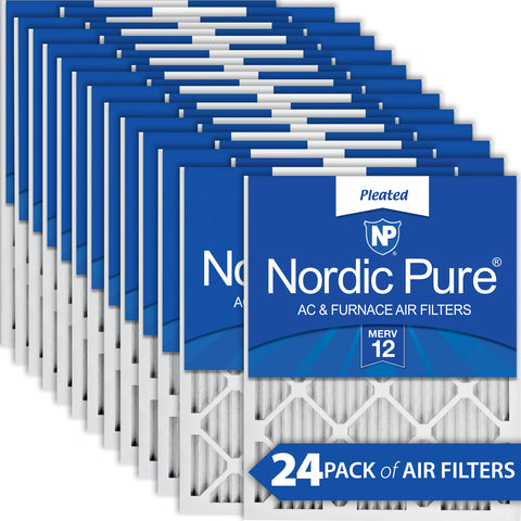 18x25x1 Pleated MERV 12 Air Filters 24 Pack