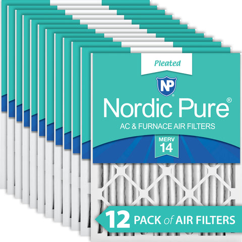 10x20x2 Pleated MERV 14 Air Filters 12 Pack