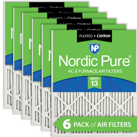 16x36x1 MERV 13 Plus Carbon AC Furnace Filters 6 Pack