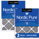 16x30x1 Furnace Air Filters MERV 12 Pleated Plus Carbon 2 Pack