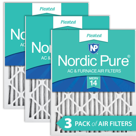 14x24x2 Pleated MERV 14 Air Filters 3 Pack