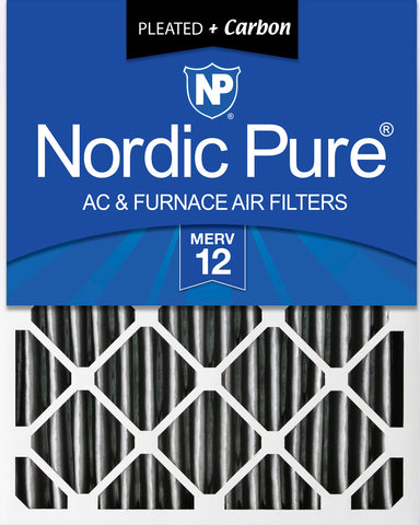 18x24x4 (3 5/8) Furnace Air Filters MERV 12 Pleated Plus Carbon 1 Pack