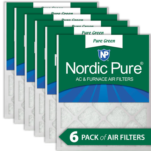 20x25x1 Pure Green Eco-Friendly AC Furnace Air Filters 6 Pack