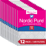 14x25x1 Nordic Pure Tru Mini Pleat MERV 11 AC Furnace Air Filters 12 Pack