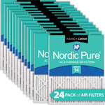 16x20x1 Pleated Air Filters MERV 14 Plus Carbon 24 Pack