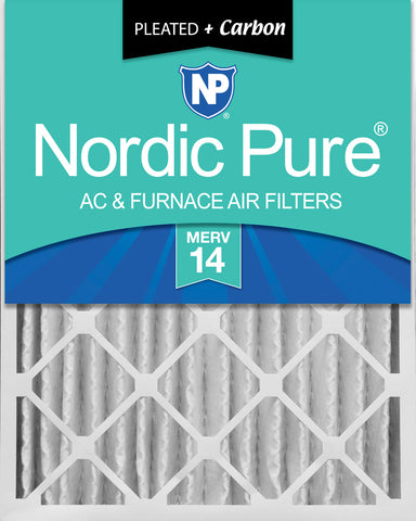 16x24x4 (3 5/8) Pleated Air Filters MERV 14 Plus Carbon 1 Pack