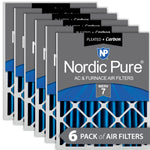 16x20x4 (3 5/8) Pleated Air Filters MERV 7 Plus Carbon 6 Pack