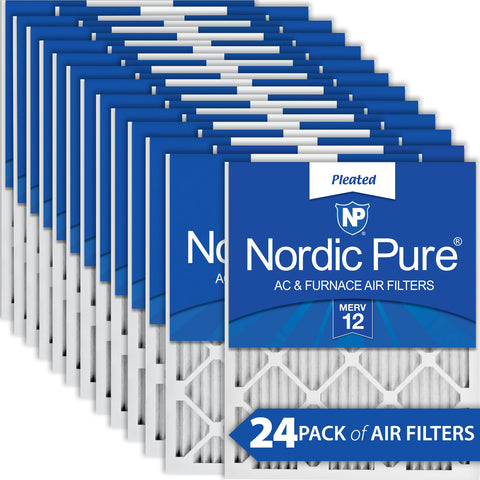 10x20x1 Pleated MERV 12 Air Filters 24 Pack
