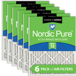 16x30x1 Pleated Air Filters MERV 13 Plus Carbon 6 Pack