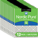 15x20x1 Pleated Air Filters MERV 13 Plus Carbon 12 Pack