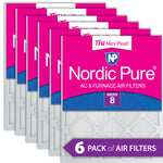 16x30x1 Nordic Pure Tru Mini Pleat MERV 8 AC Furnace Air Filters 6 Pack