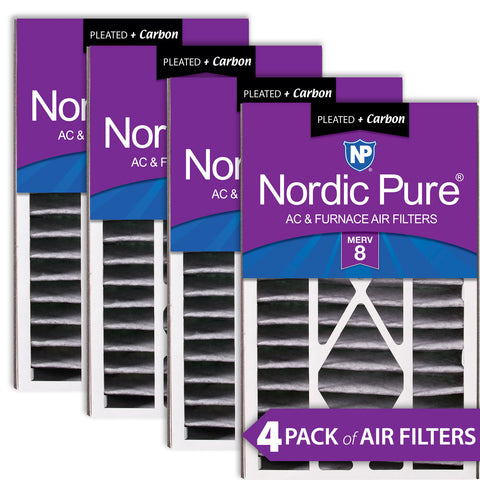 Air Bear 16x25x5 (4 7/8) Air Filter Replacement MERV 8 Pleated Plus Carbon 4 Pack