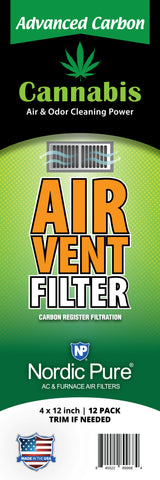 Cannabis Odor Reducing Advanced Carbon Air Vent Filters 4x12 (Register Vent Filters) 1 Pack of 12