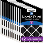 14x24x2 Pure Carbon Pleated Odor Reduction Merv 8 Furnace Filters 12 Pack
